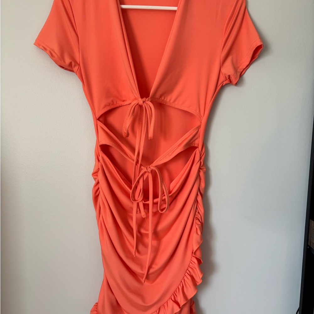 Orange Cut-Out Dress
